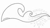 Waves Ocean Printable Stencils Border Template Outline Templates Coloring Pages Book Coloringpage Eu sketch template