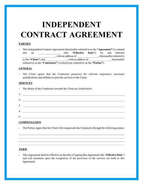 independent contractor agreement