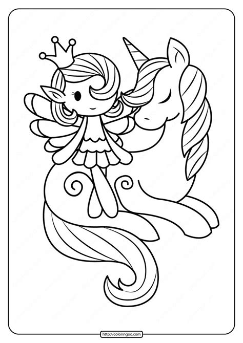 printable fairy  unicorn coloring pages high quality  printable