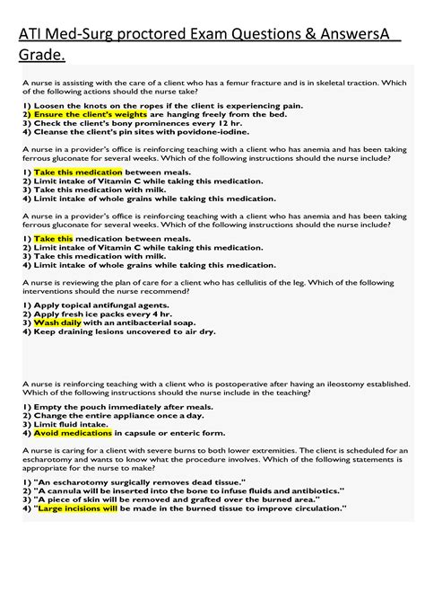 solution ati med surg proctored exam  studypool