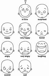 Kids Drawing Cartoon Faces Expressions Face Facial Drawings Coloring Cartoons Draw Happy Feelings Robot Expression Emotions Comic Printable Clipart Cute sketch template