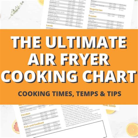 printable air fryer cooking chart