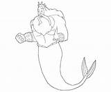 Triton King Coloring Pages Clipart Mermaid Little Library Popular Coloringhome Line sketch template