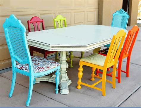 trendy bright  colorful dining area