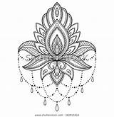 Henna Lotus Flower Mehndi Drawing Tattoo Stock Tatoo Pattern Choose Board sketch template