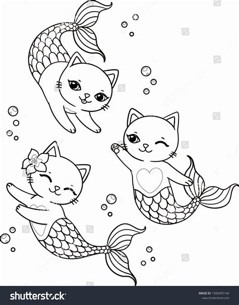 kitty mermaid coloring pages ezymine