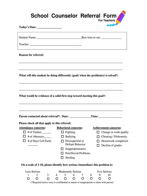 School Counseling Referral Form Fill Online Printable Fillable
