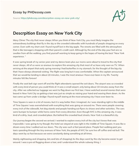 descrpition essay   york city phdessaycom