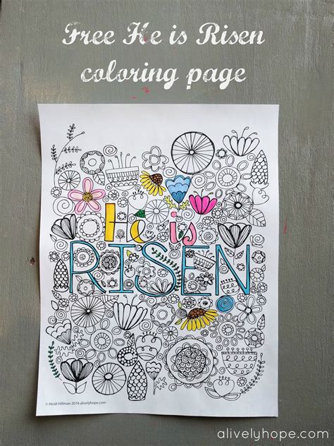 lively hope   risen coloring page