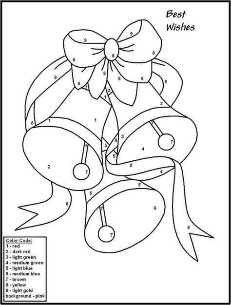 christmas color  number coloring pages coloring home
