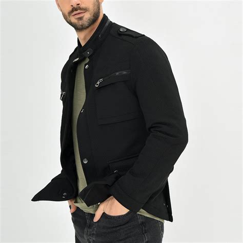 textured motto jacket black  dynamo touch  modern