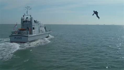 video shows royal navy using flying iron man style jet