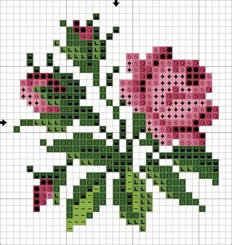 small  cross stitch patterns  roses  beginners