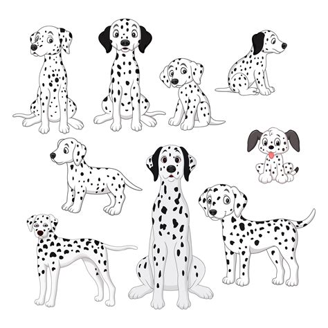 cartoon cute dalmatian dog collection set  tigatelu thehungryjpeg