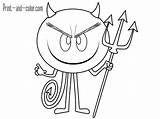 Emoji Movie Devil Coloring Pages Thinking Book Fun Print Template Color Kids Sheets sketch template