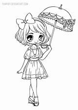 Chibi Yampuff Lineart Adultos Annabelle Parapluie Chibis Coloriages sketch template