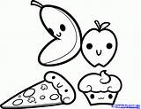 Coloring Pages Food Kawaii Cute Popular sketch template