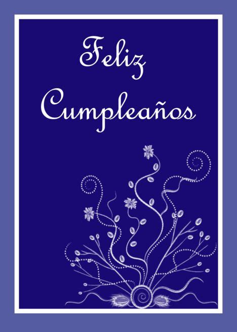 feliz cumpleaos birthday spanish birthday card  floral scrolls