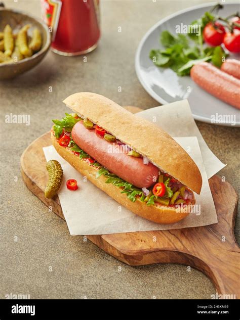 hot dog american hot dogs street food stock photo alamy