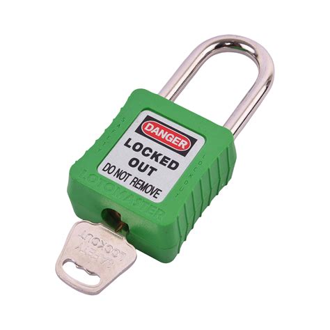 safety lockout padlock mm keyed  green lotomaster