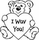 Bear Coloring Pages Valentine Teddy Getdrawings sketch template