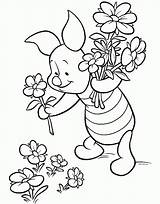 Pooh Winnie Piglet Colhendo Ursinho Pintar Poo Guini Flor Sus Tudodesenhos Menino Caule Turma Pintarcolorear Bonitas sketch template
