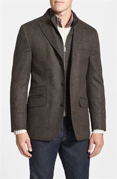 flynt regular fit herringbone italian wool cashmere sport coat