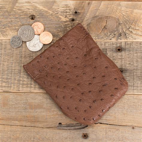 Amish Hand Made Black Ostrich Skin Coin Pouch Yoder Leather Company