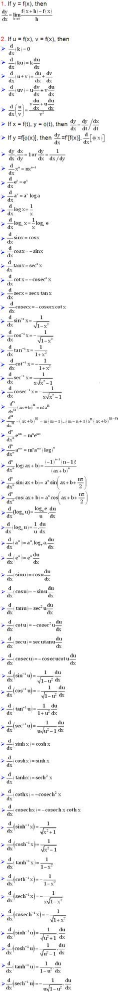 differentiation formulae math formulas mathematics formulas basic math formulas ap