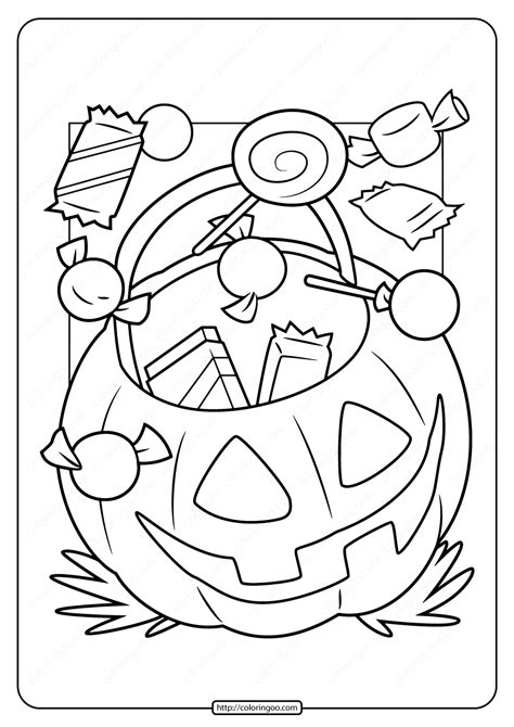 printable halloween candy  coloring page