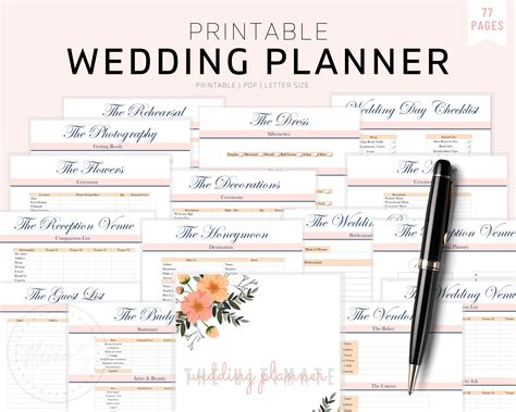 printable wedding planner kit printable templates