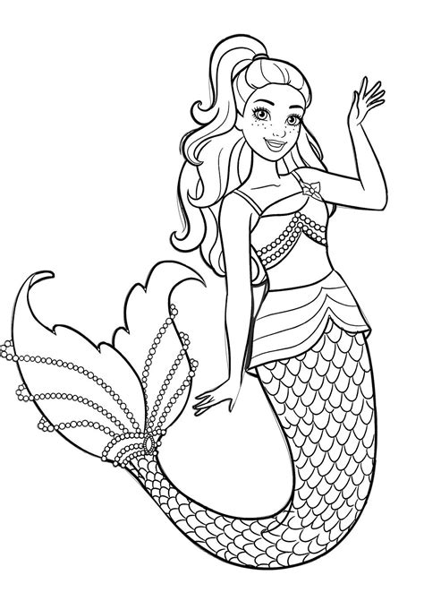 barbie mermaid coloring pages  print kidsworksheetfun