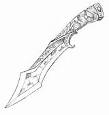 Dagger Drawing Knife Drawings Tattoo Javen Deviantart Cool Messer Curved Alex Pencil sketch template