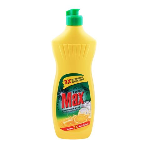 buy lemon max dishwash liquid bottle  lemon juice ml    price  pakistan