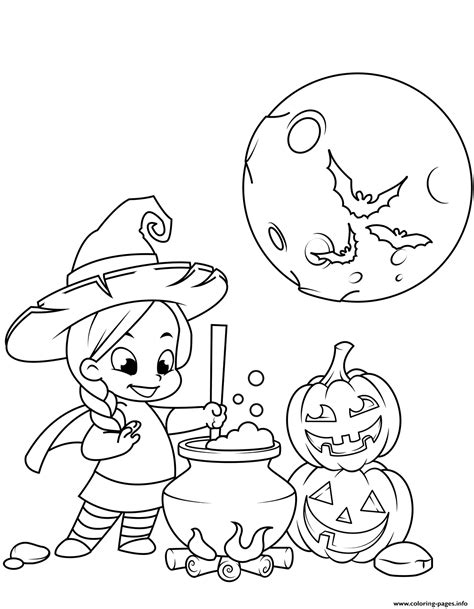 cute  witch cooking  potion   cauldron halloween coloring