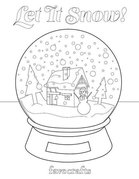 snow snow globe coloring page   printable christmas