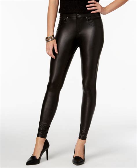 hue women s faux leather leggings in black lyst