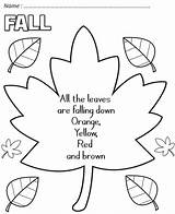 Fall Poems Poem Autumn Leaves Kindergarten Kids Bulletin Preschool Board Leaf Template Color Coloring School Poetry Crafts Activities Worksheet Each sketch template