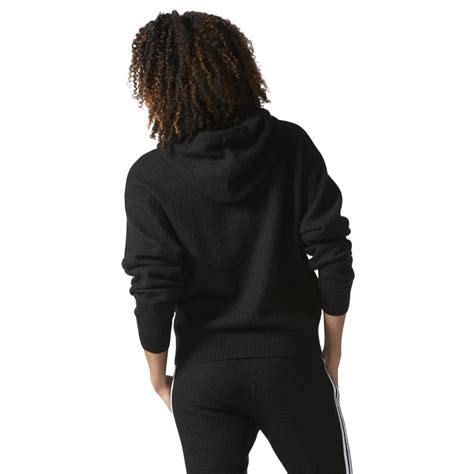 adidas originals trefoil hoodie women black hooded sweatshirt sweater  wool ebay