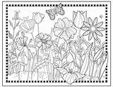 Garden Coloring Flower Color Printable Butterfly Magical Pages Flowers Fun Drawing Etsy Pretty Book Print Zoom Click Floral Sold sketch template