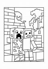 Coloring Minecraft Pages Printable Creeper Popular sketch template