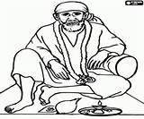 Baba Sai Fakir Indiase Goeroe Godsdienst Kleurplaten Beschouwd Yogi Volgelingen Heilige sketch template