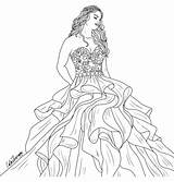 Vestidos Vestido Desenho Noiva Outstanding Colorings Perfeita Maquiagem Fofos Colorear sketch template