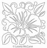 Hawaiian Block Quilt Patterns Quilting Mccann Leona Flower Choose Board sketch template