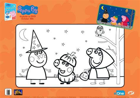 peppa pig halloween coloring page mama likes