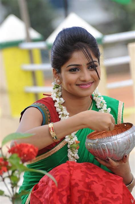Kannada Actress Rachita Ram Cute Saree Photo Gallery Cap