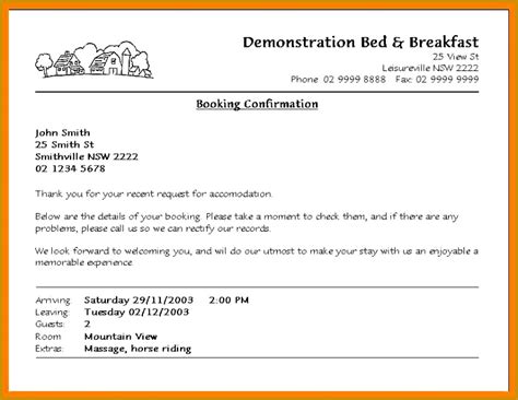 mybookinghotel hotel booking confirmation letter