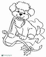 Christmas Coloring Pages Puppy sketch template