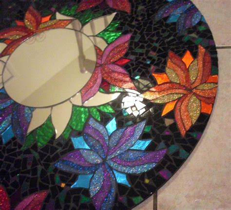 custom made mosaic stained glass mirror by sol sister designs