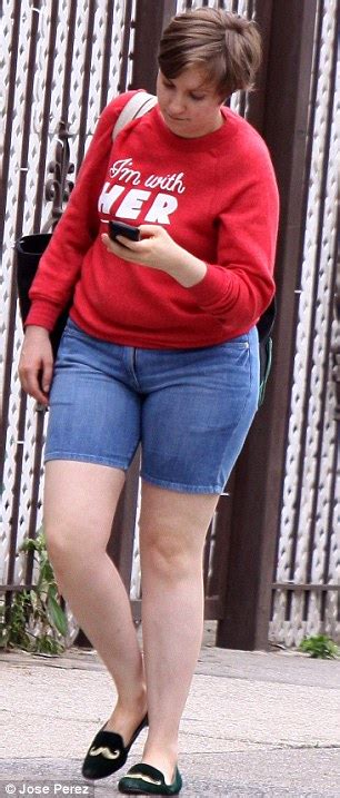Lena Dunham Wears Very Unflattering Denim Shorts As She